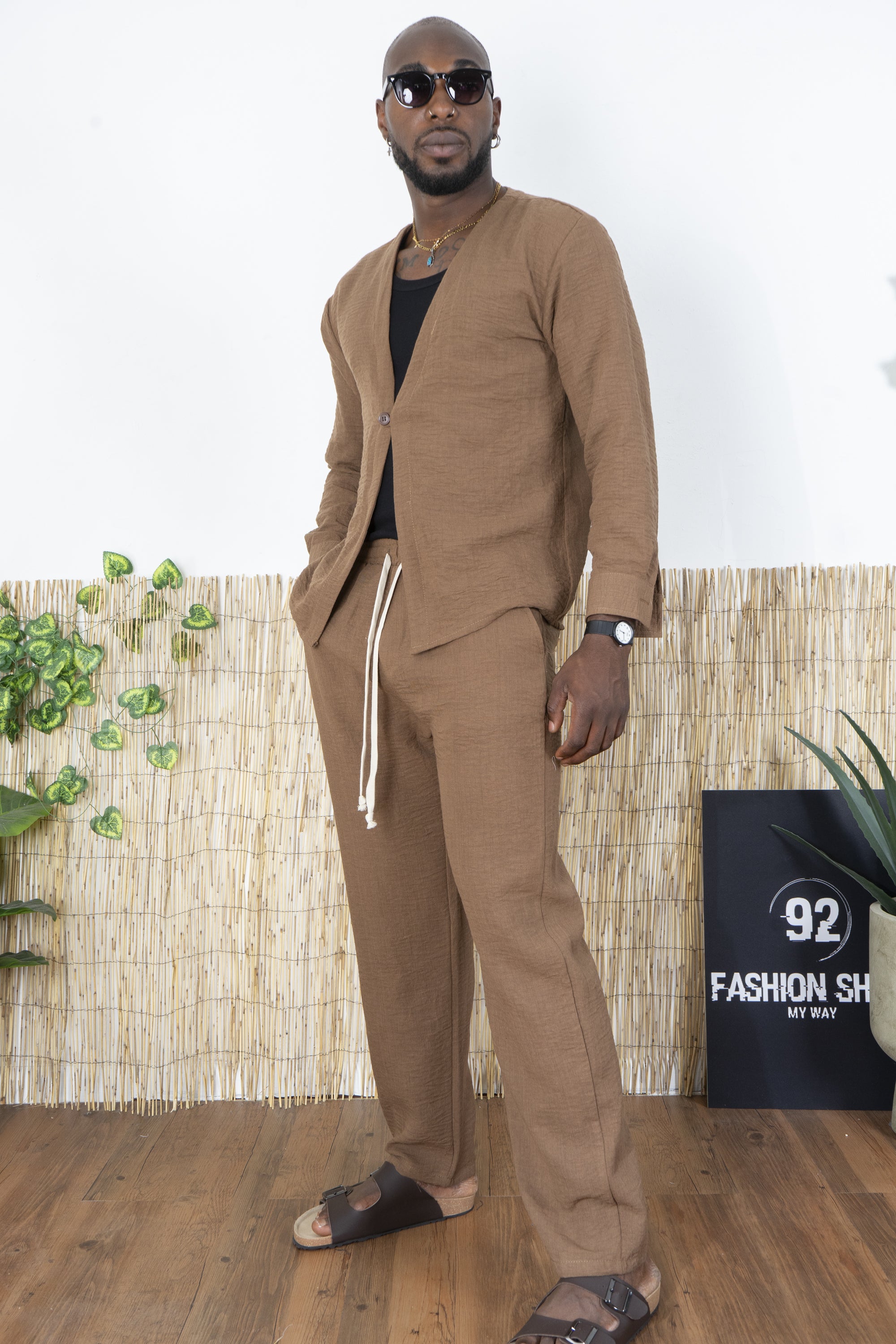 Abito Coordinato Estivo Uomo Monopetto in Tessuto Fiammato Art. Cd115