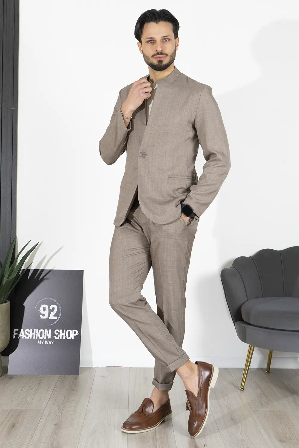 Abito Uomo Collo Coreano Monopetto Art. Ab15