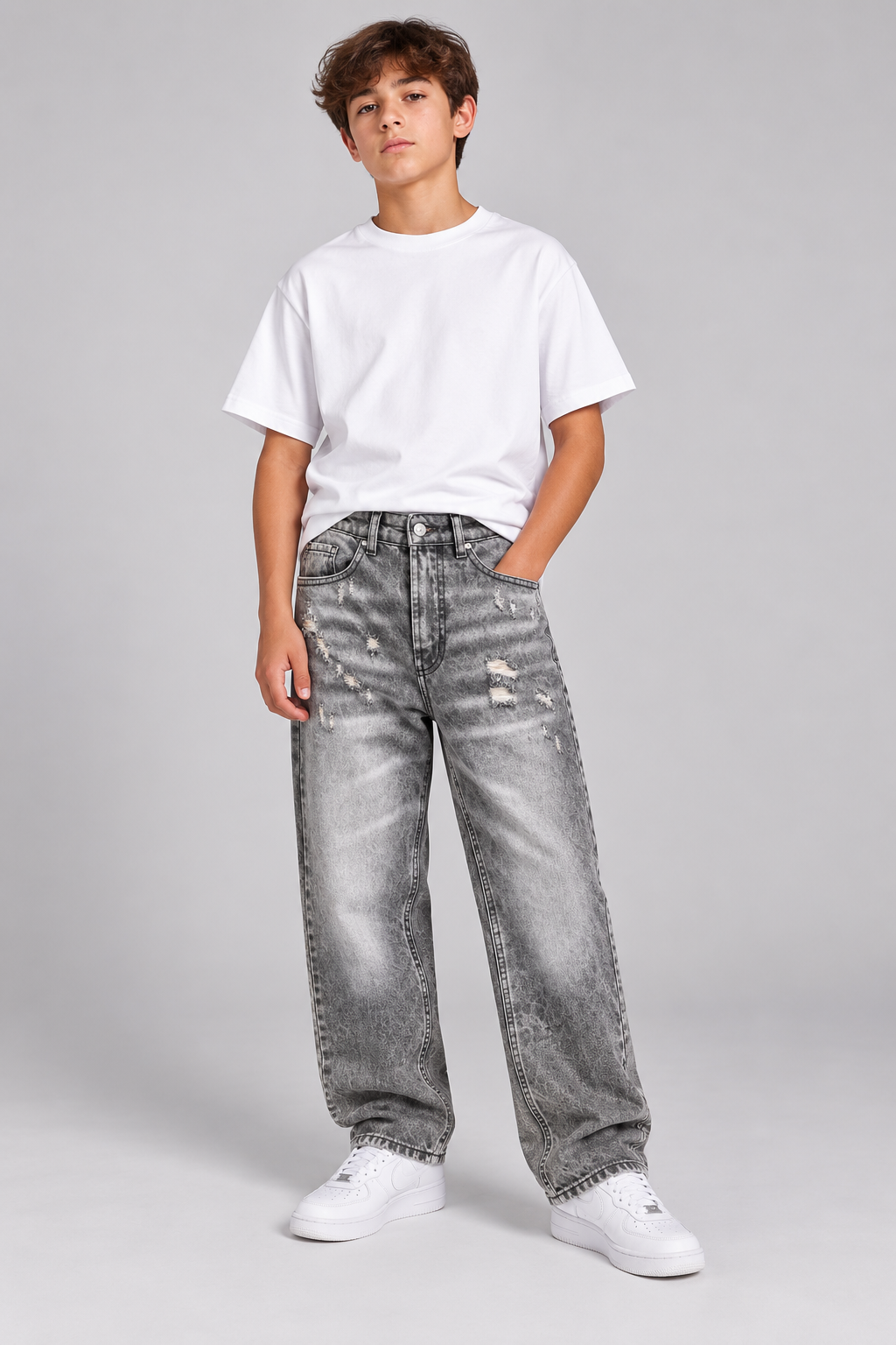 Jeans Marmorizzato Con Strappi Art. Jr-Js05