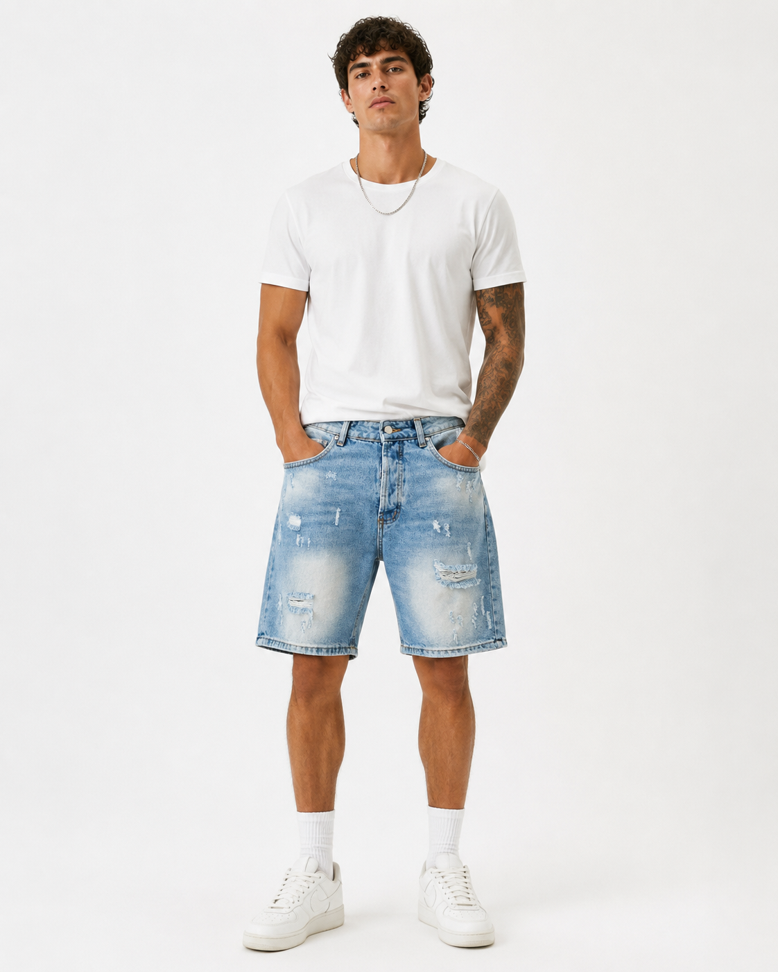 Bermuda Jeans Con Abrasioni Art. Bm158