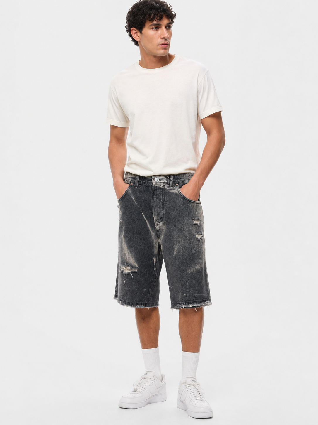 Bermuda Jeans Cianotic Baggy Con Sfumature Art. Bm149