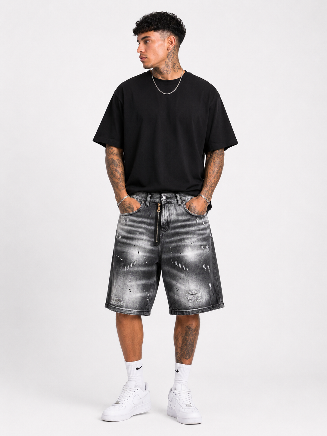 Bermuda Jeans con Zip e Sfumature Art. Bm152