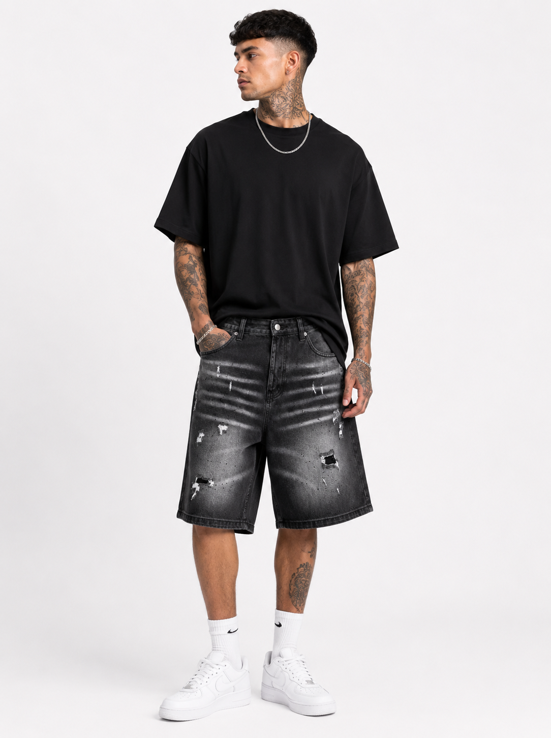 Bermuda Jeans Black Con Sfumature Art. Bm151