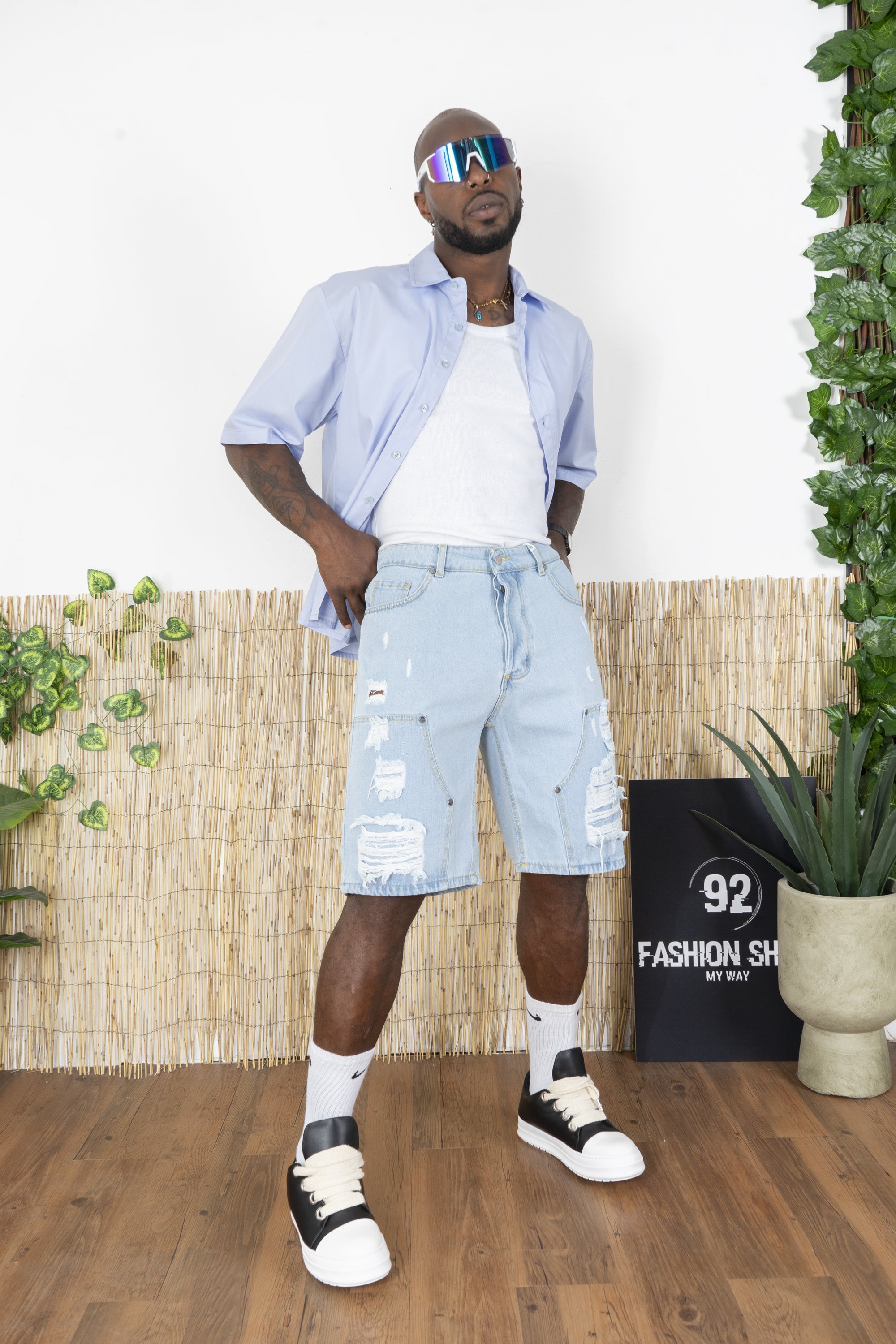 Camicia Uomo Crop Fit Tinta Unita Art. Cm227