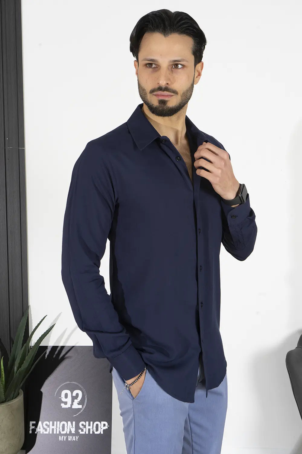 Camicia Uomo Viscosa Tinta Unita Art. Cm220