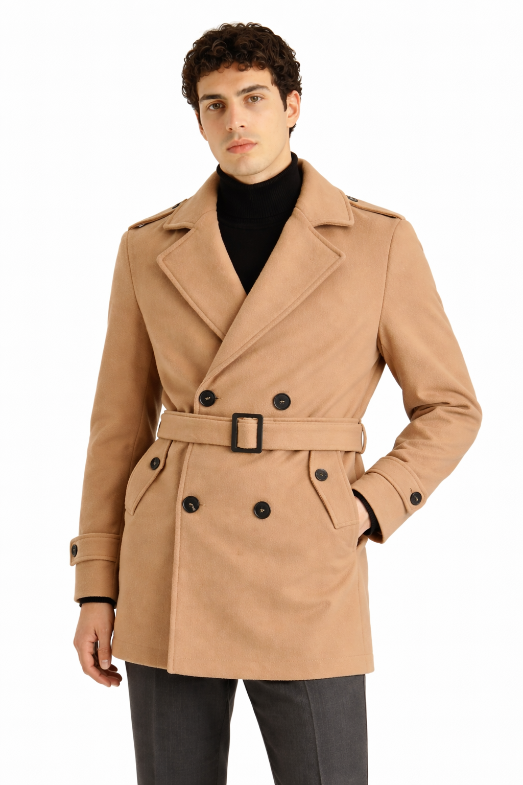 Cappotto Uomo Doppiopetto con Cintura Art. Cp46