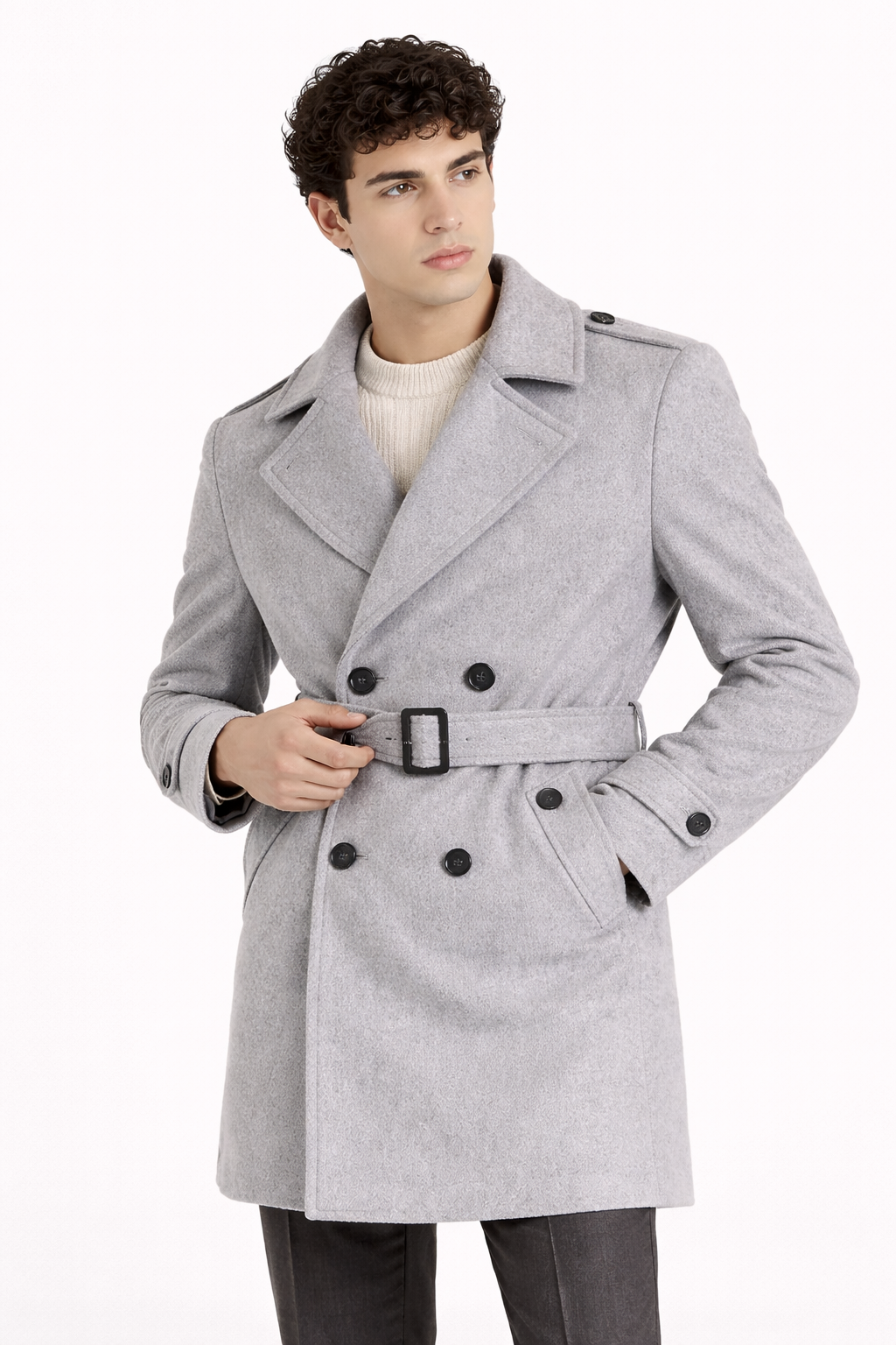 Cappotto Uomo Doppio Petto Con Cintura Art. Cp46