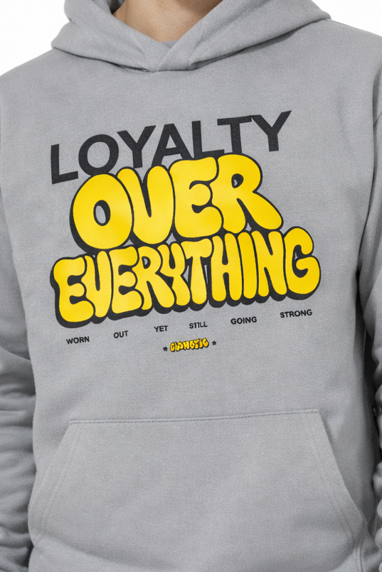 Felpa Hoodie Uomo con Stampa “Loyalty Over Everything” Art. Fe196