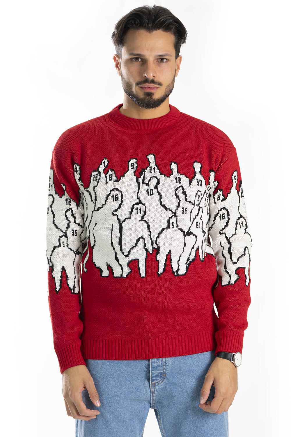 Maglione Uomo Pullover Girocollo Con Fantasia Art. Mg100