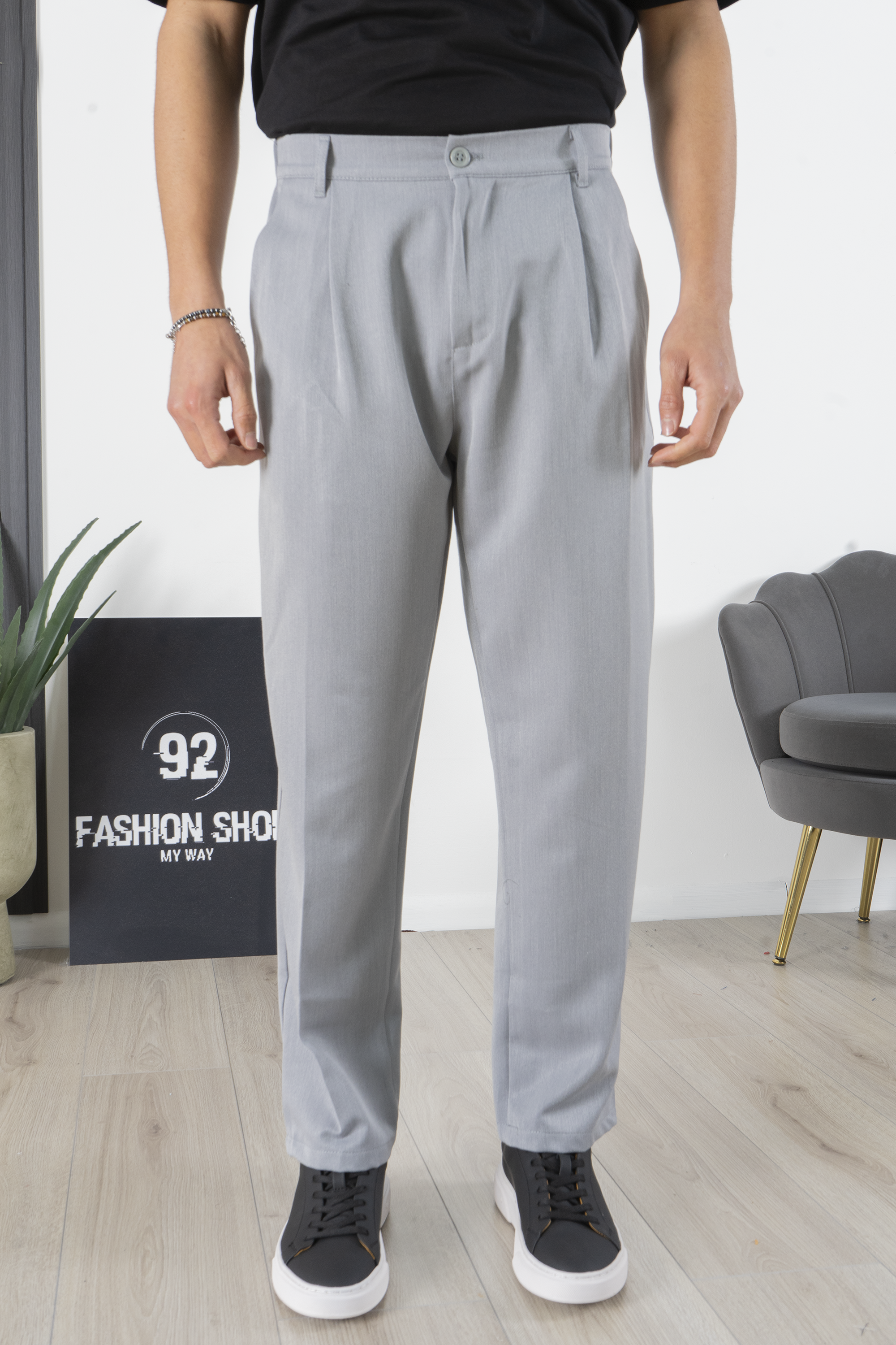 Pantalone Uomo Con bottone elastico Loose Fit Art. Pt173