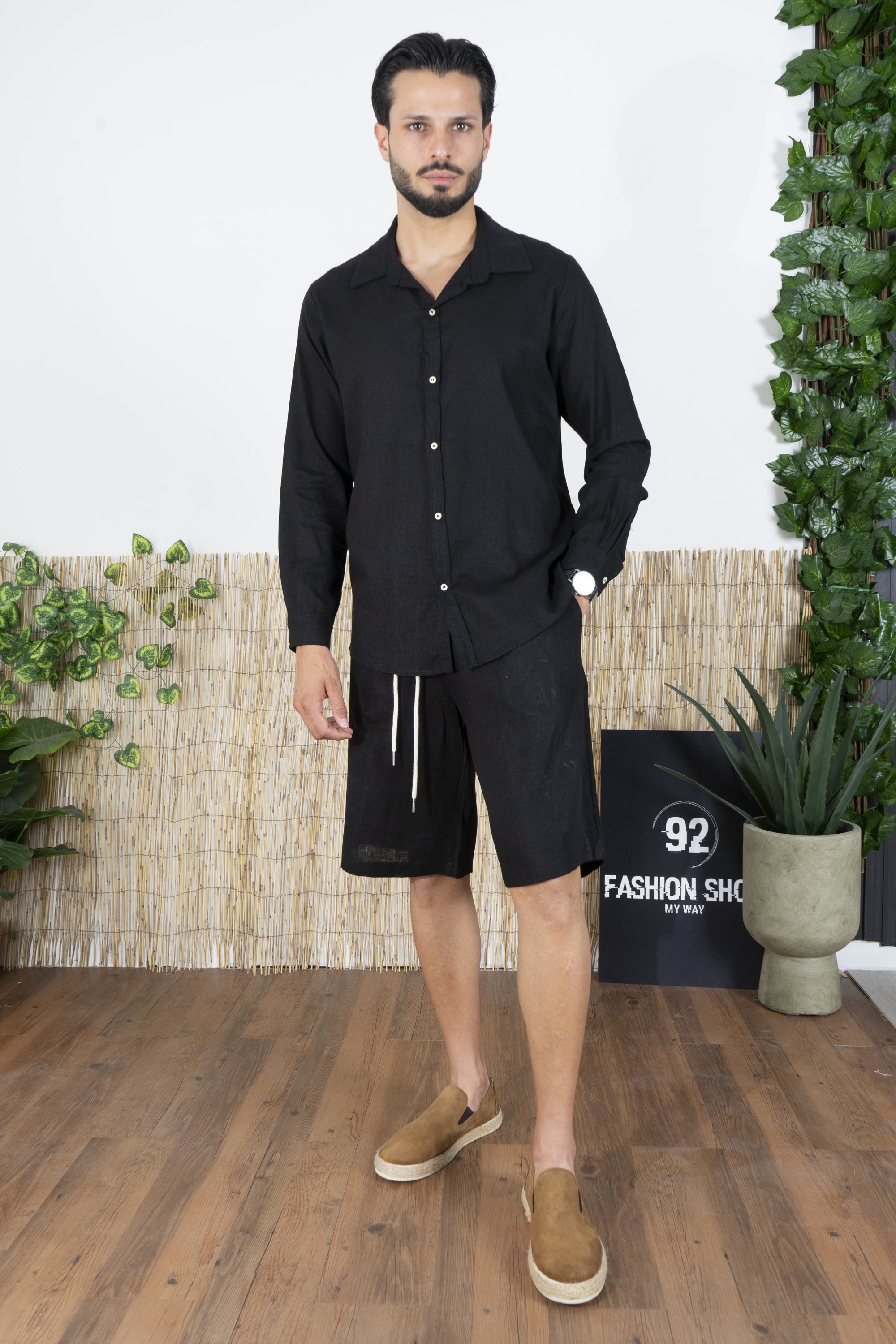 Camicia In Lino Con colletto Tinta Unita Art. Cm198