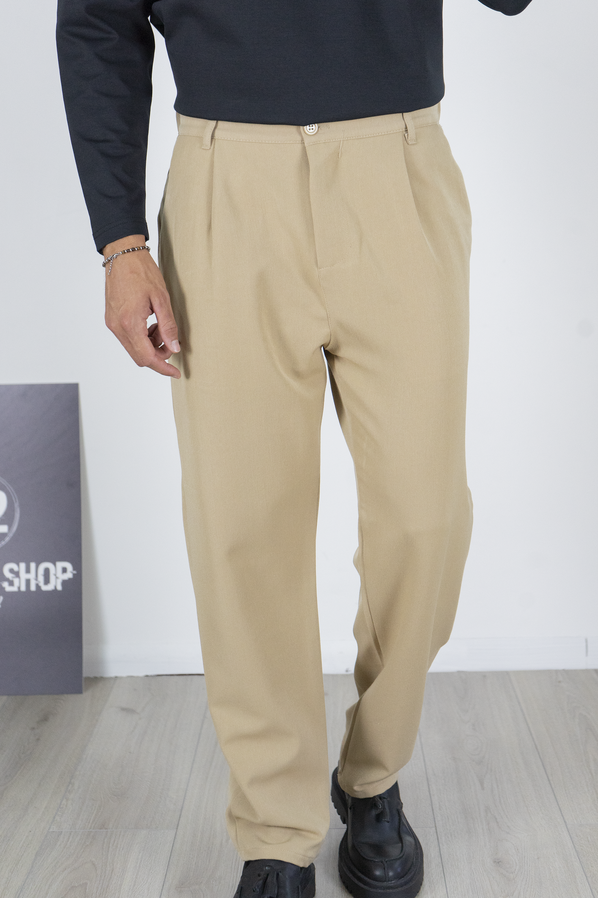 Pantalone Uomo Con bottone elastico Loose Fit Art. Pt173