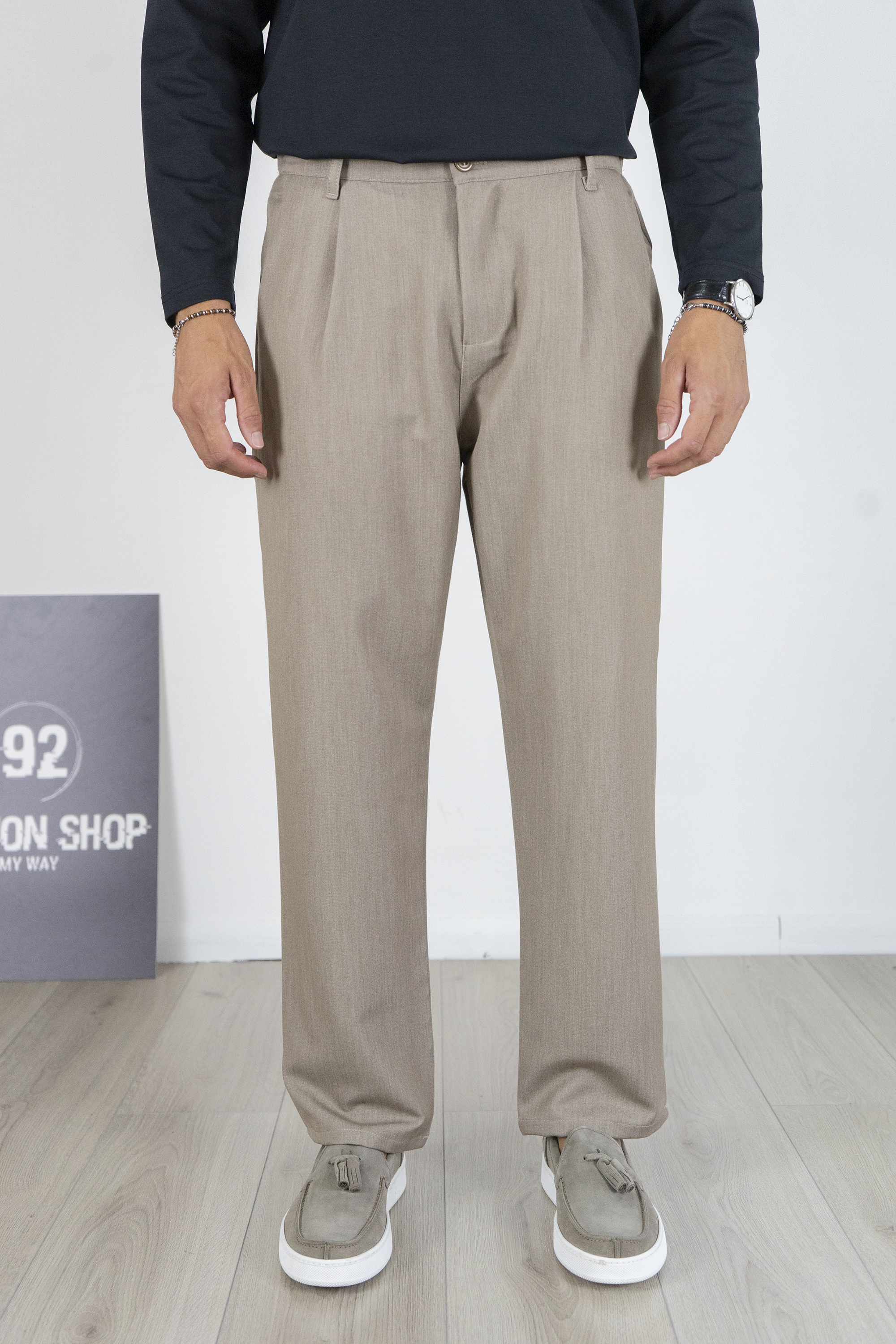 Pantalone Uomo Con bottone elastico Loose Fit Art. Pt173