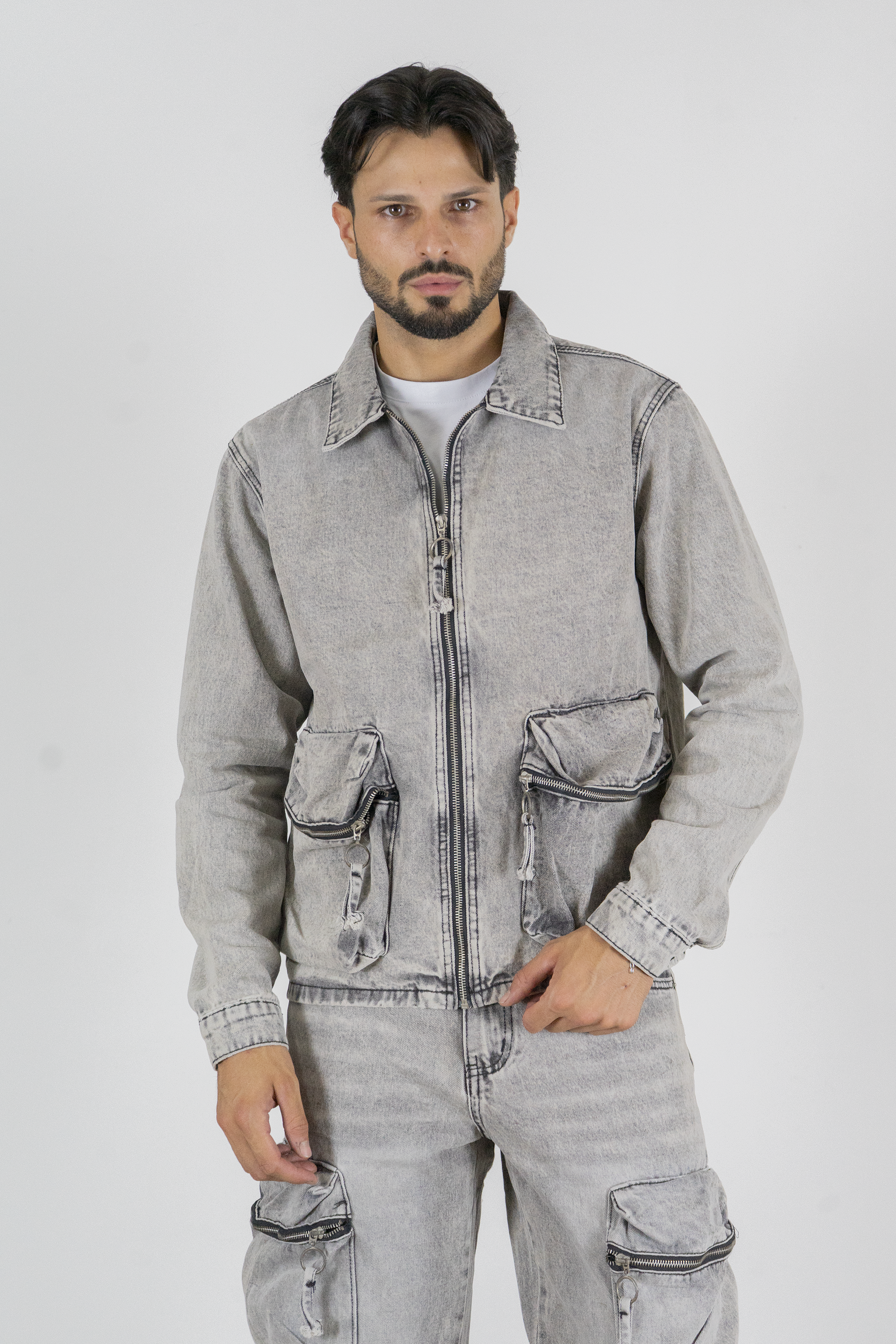 Coordinato Jeans Cargo Look Urban Art. Cd94