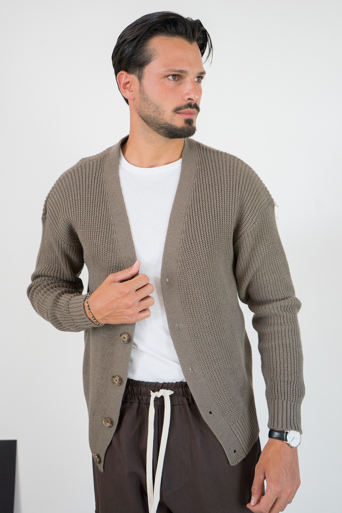Cardigan Uomo Costa Inglese con Bottoni in Maglia Art. Mg176