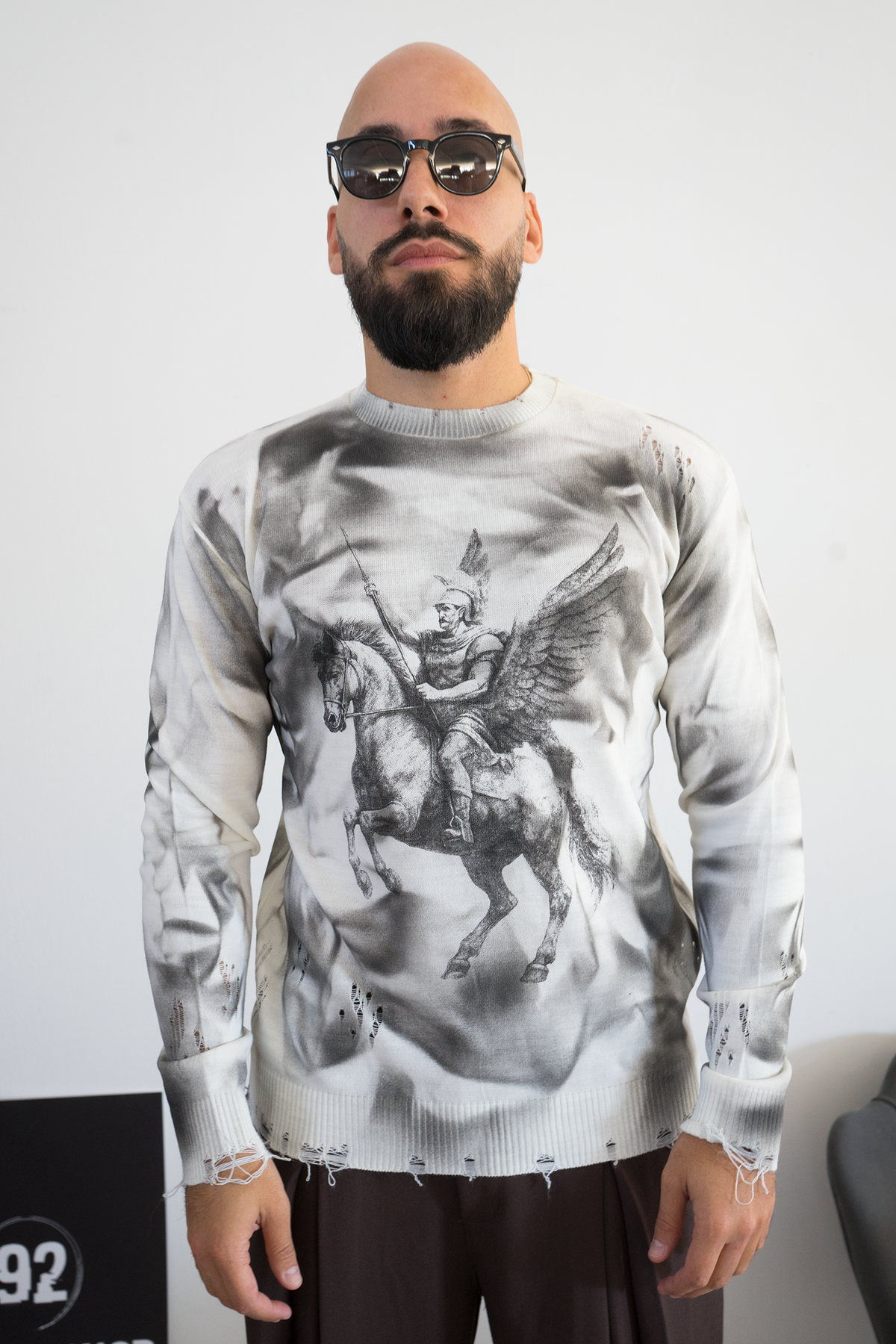 Maglioncino Uomo Stampa Cavaliere Art. Mg178