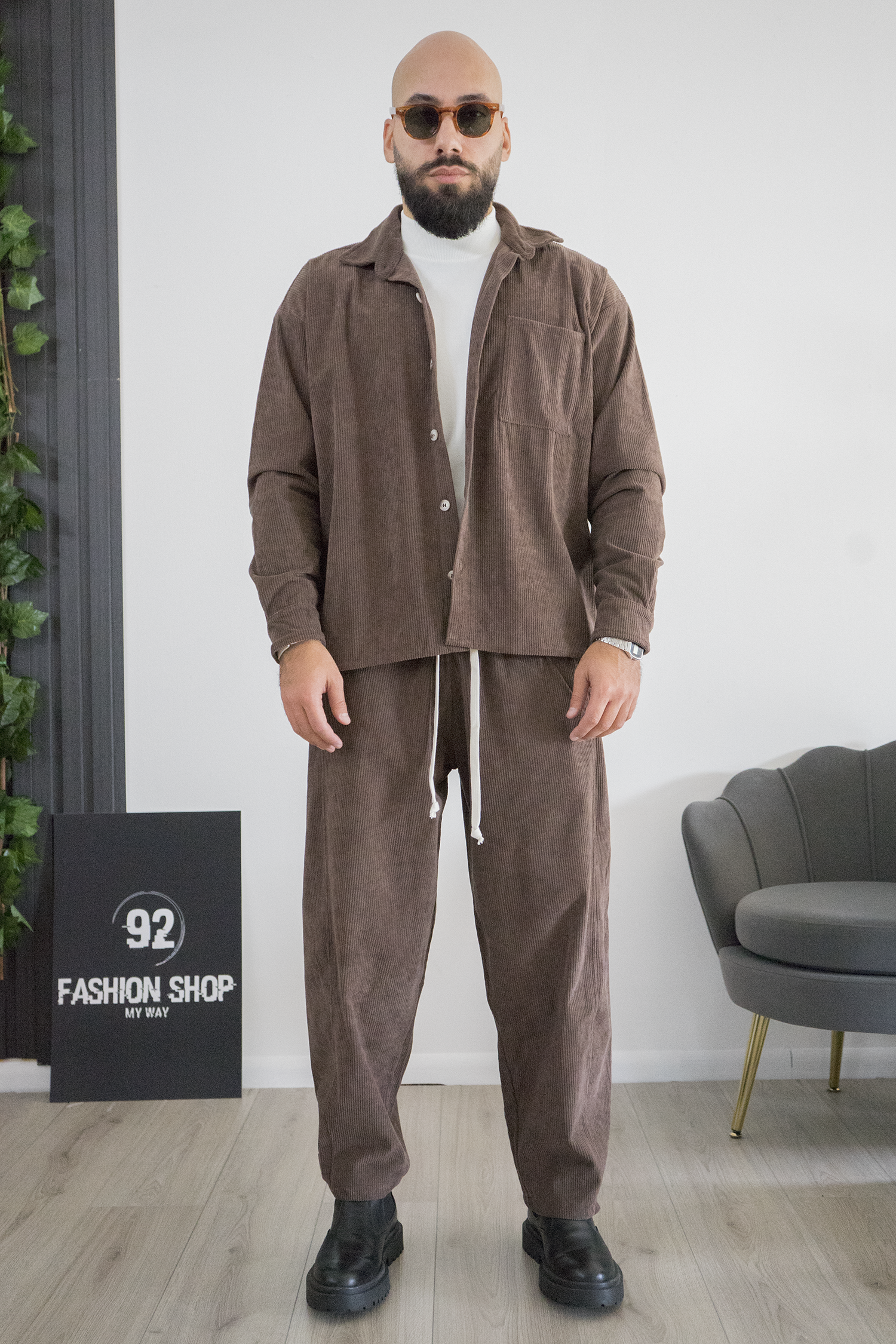 Completo Uomo in Velluto a Coste Camicia e Pantalone Art. Cd124