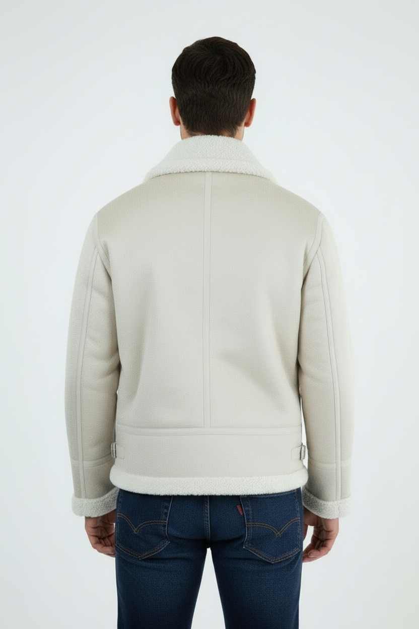 Giubbotto Uomo Shearling Effetto Scamosciato Interno in Pelliccia Art. Gb200