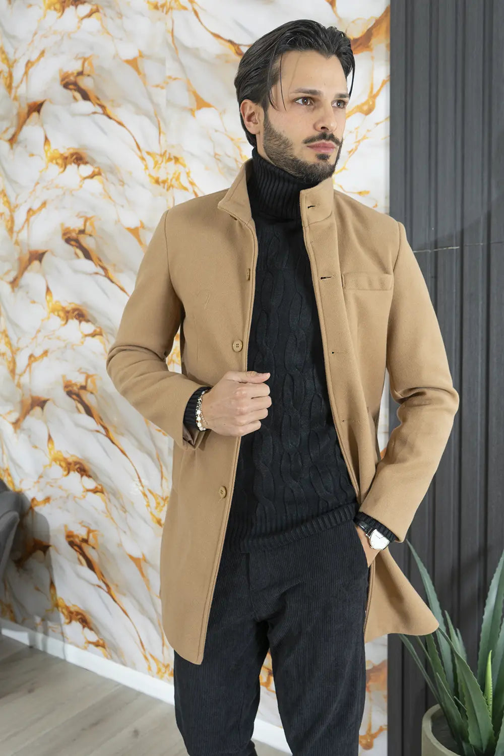 Maglione Dolcevita Slim Fit Fantasia trecce Art. MG135