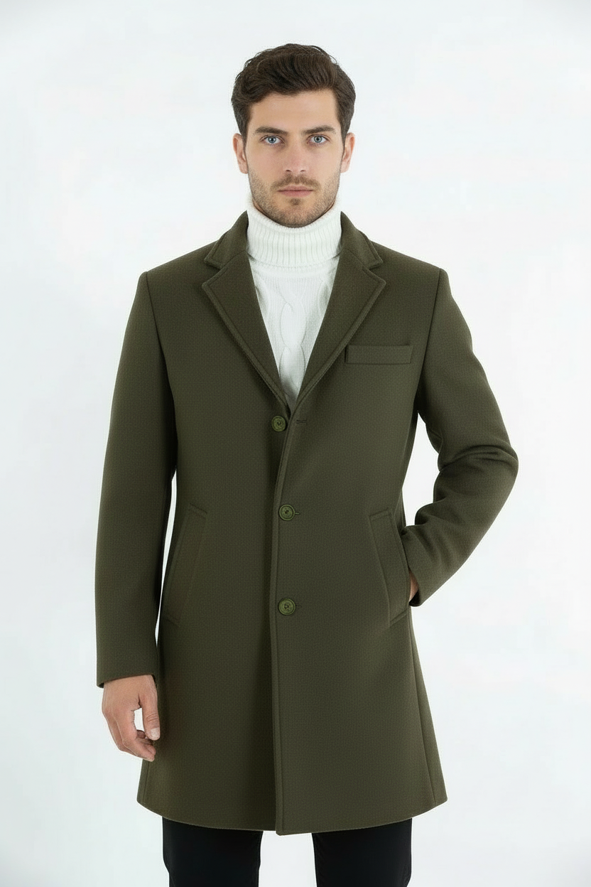 Cappotto Uomo Baronetto Collo Reverse Tinta Unita Art. Cp24