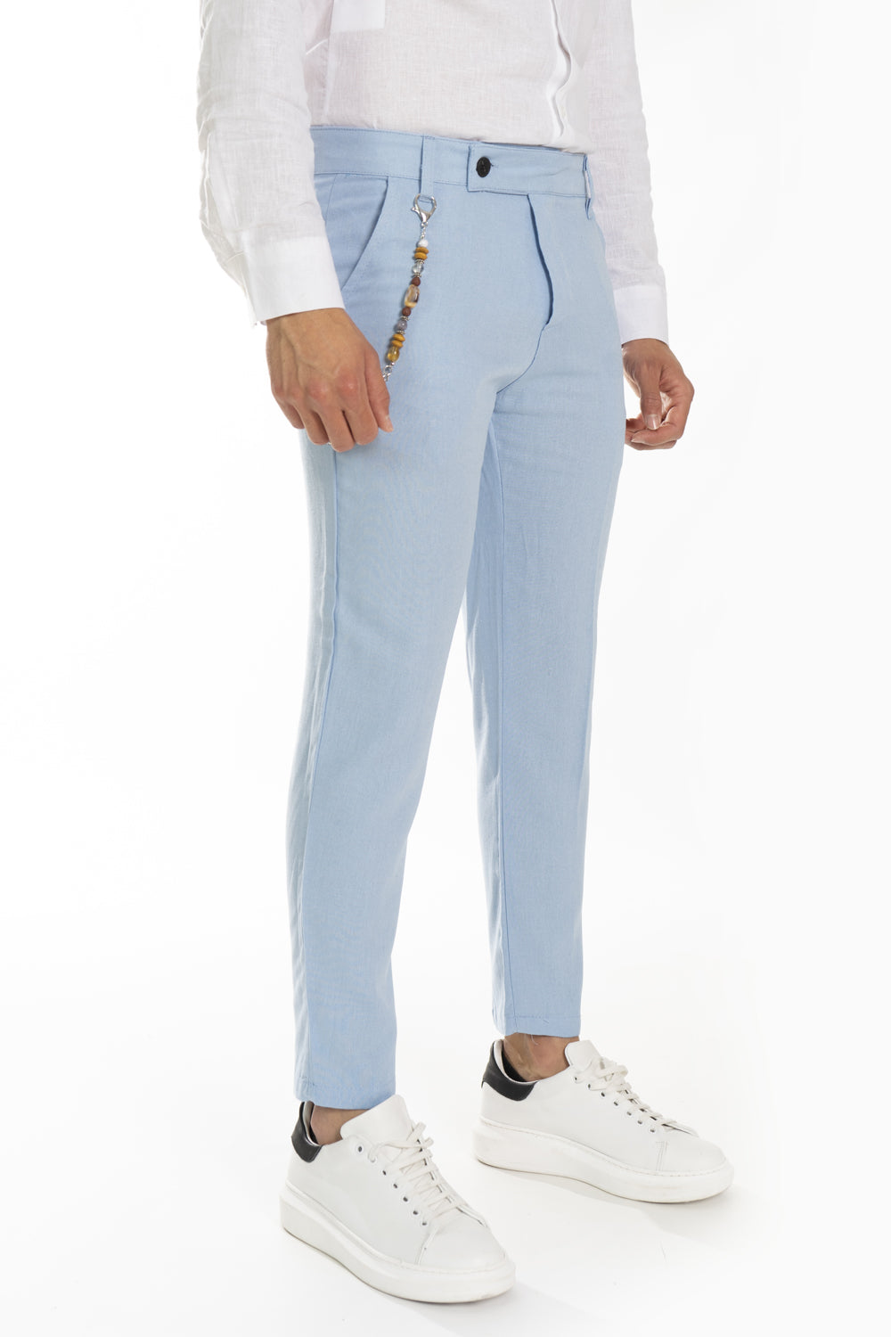 Pantalone Uomo In Lino Con Bottone Lungo Art. Pt171