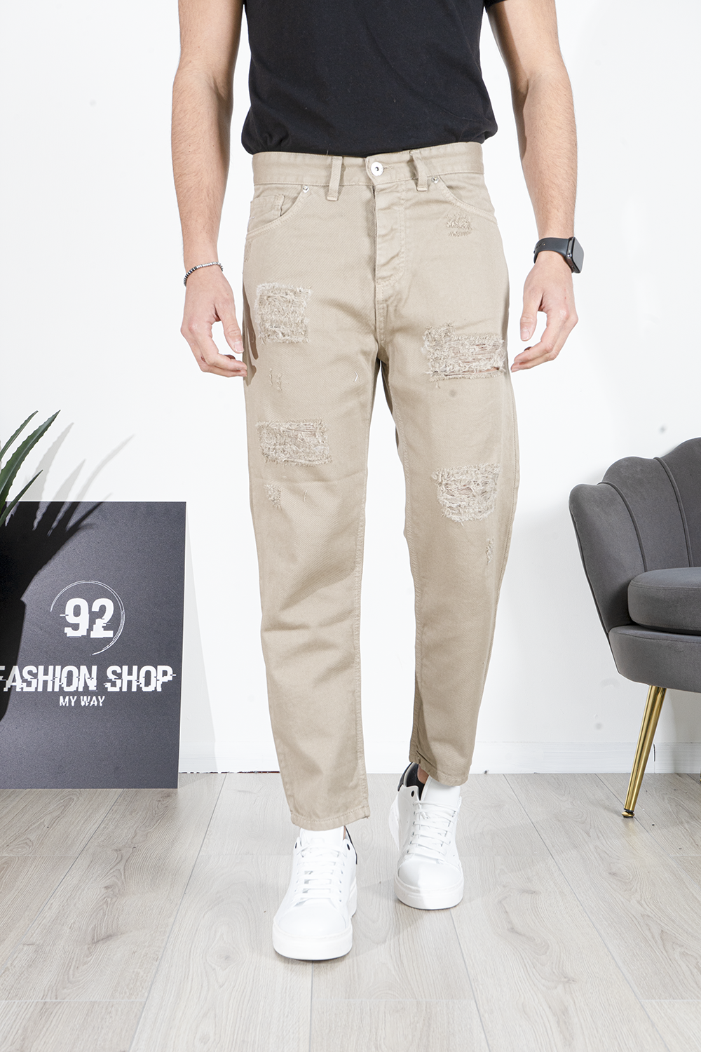 Jeans Uomo 5 Tasche Strappi e Abrasioni Art. Js201