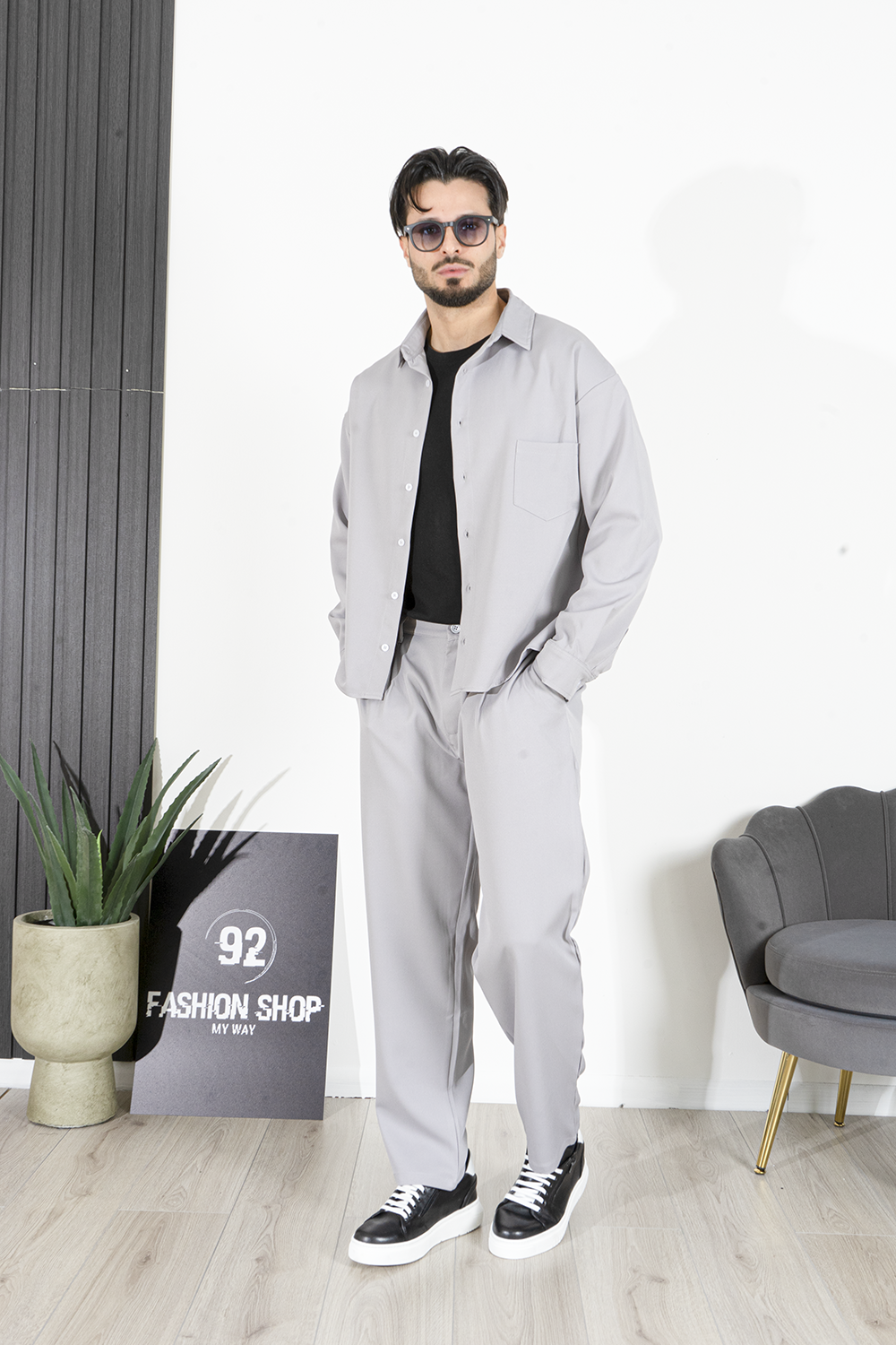 Coordinato Pantalone Loose Fit Con Camicia Art. Cd98