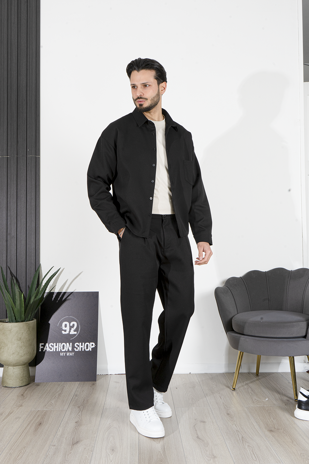 Coordinato Pantalone Loose Fit Con Camicia Art. Cd98