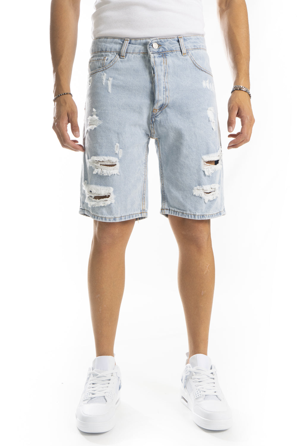 Bermuda Jeans distrutto Strappi e Abrasioni Art. Bm118