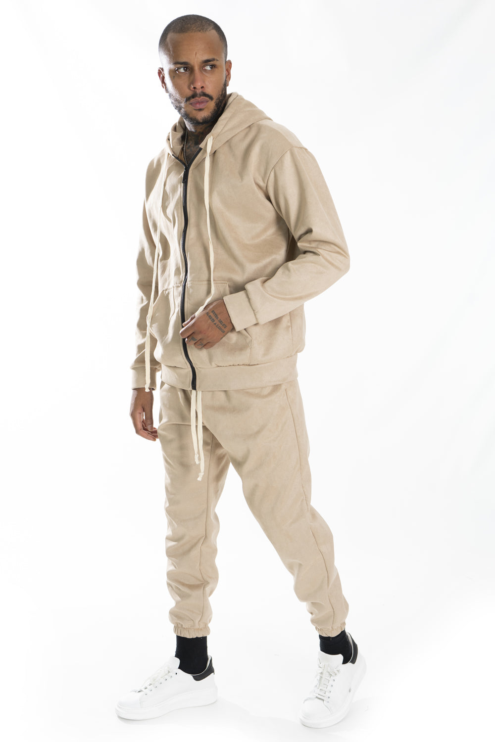 Tuta Uomo Dainetto Scamosciata Con Zip e CappuccioArt. Tt92