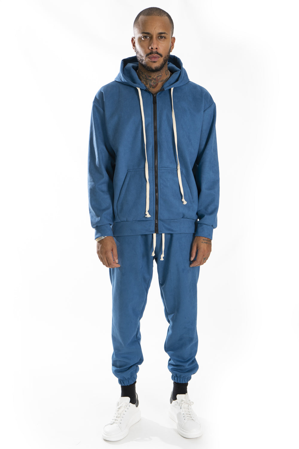 Tuta Uomo Dainetto Scamosciata Con Zip e CappuccioArt. Tt92