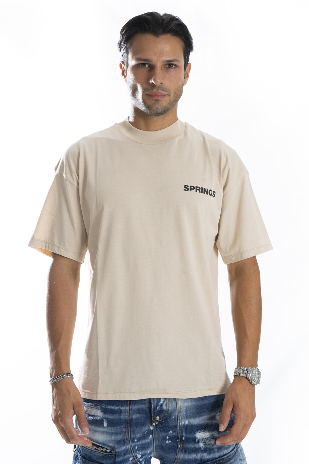 T-shirt Uomo Mezzo Collo Cropped Con stampa ''Palma'' Art. Ts242