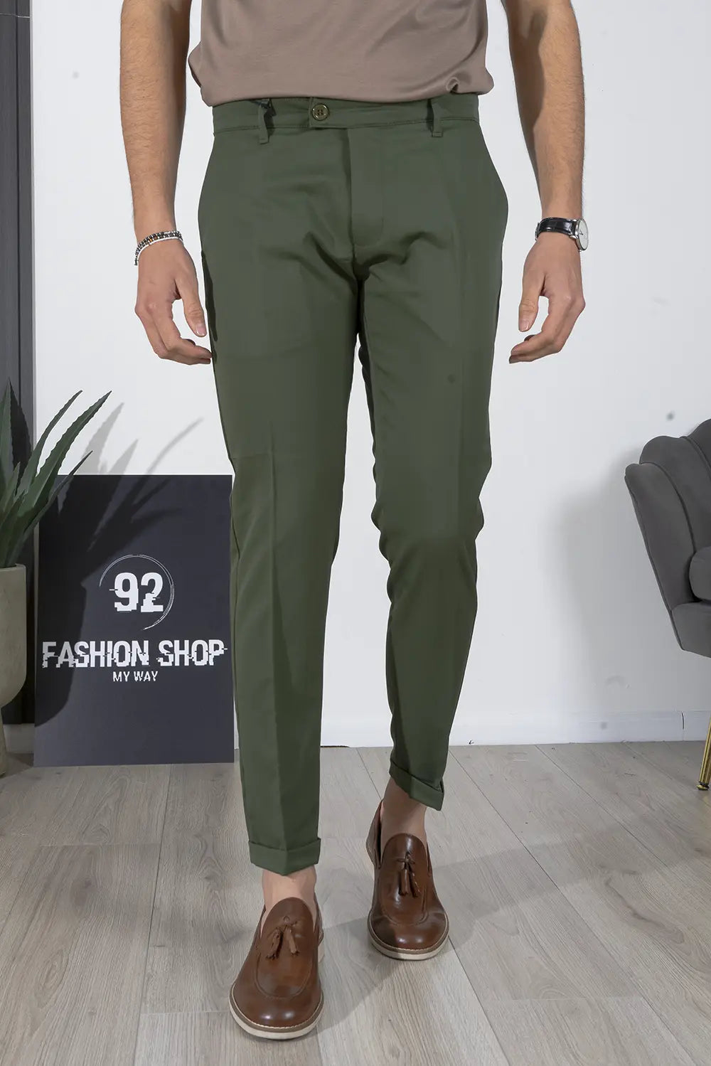 Pantalone Uomo Slim Fit Casual Con tasche Retro Art. PT102