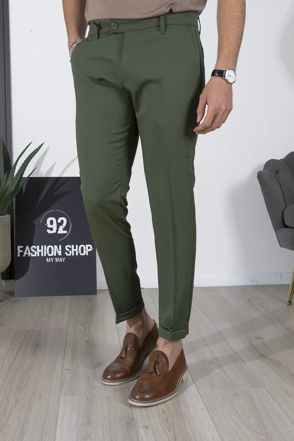 Pantalone Uomo Slim Fit Casual Con tasche Retro Art. PT102