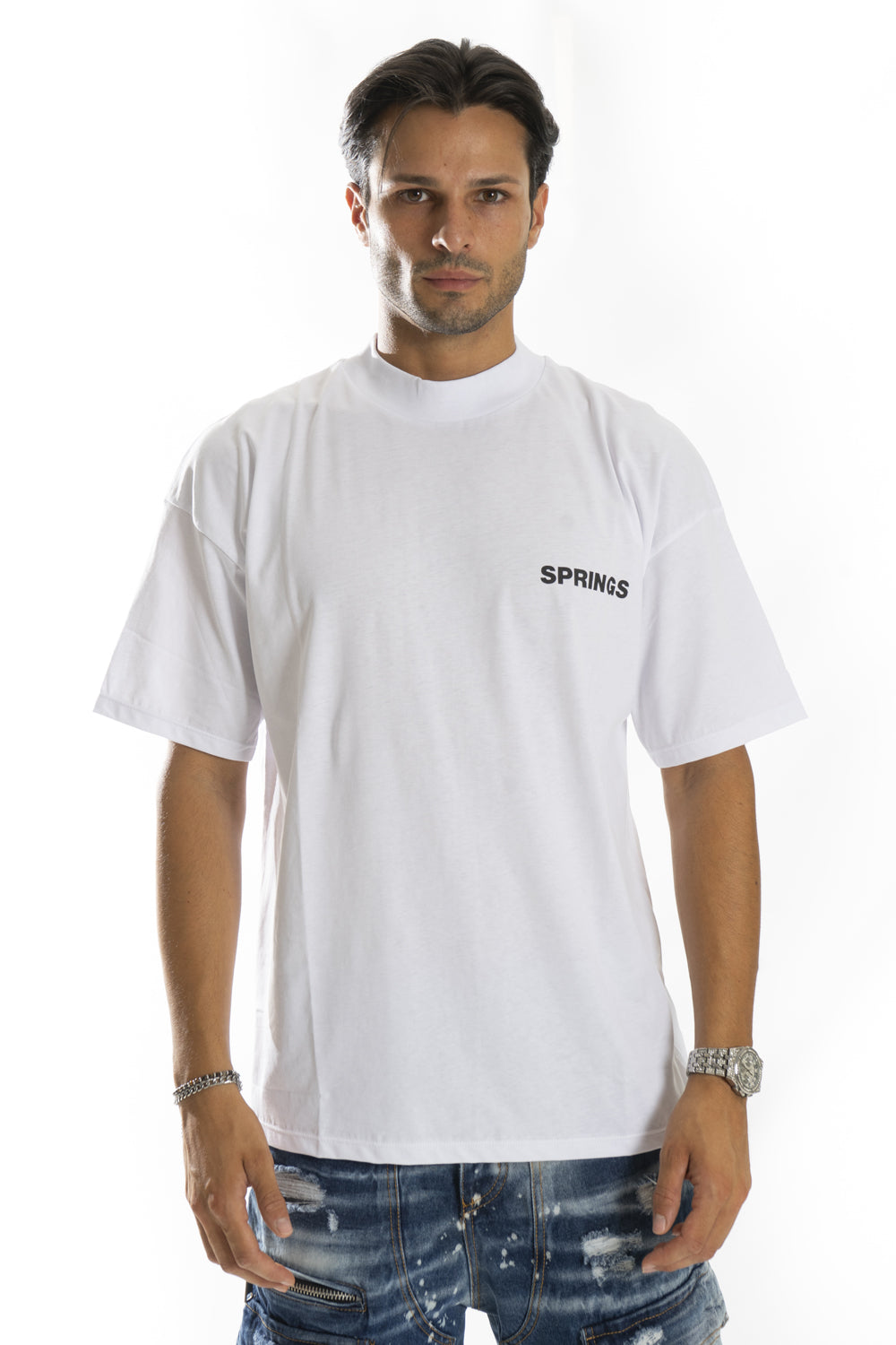 T-shirt Uomo Mezzo Collo Cropped Con stampa ''Palma'' Art. Ts242