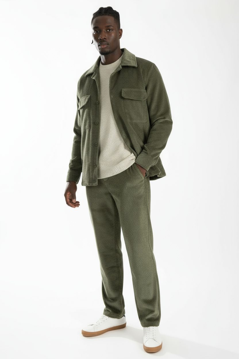 Coordinato Uomo Velluto A costine Camicia + Pantalone Art. Cd38