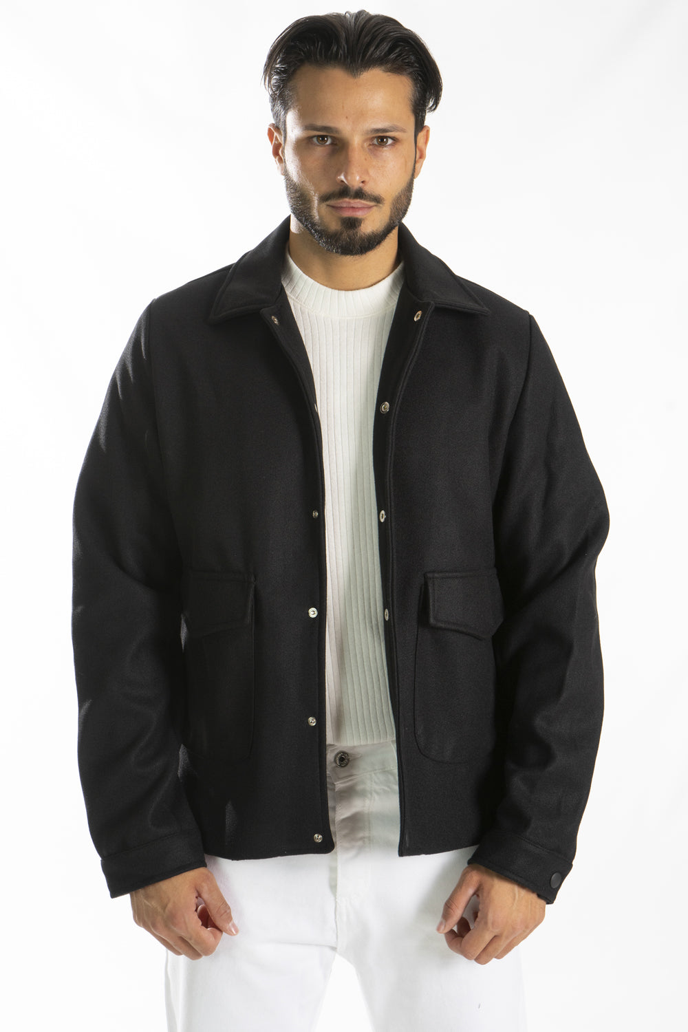 Giubbotto Giacca In Panno Con Tasconi Art. Gb147