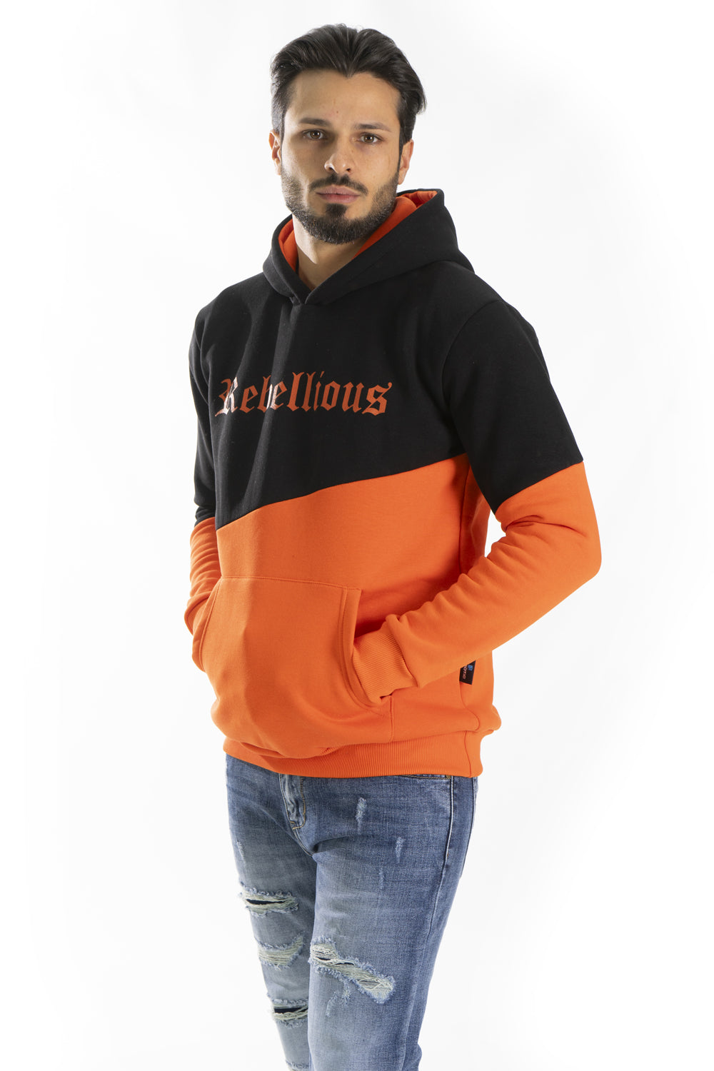 Felpa Uomo Bicolore Interno Felpato ''Rebellious'' Art. FE177