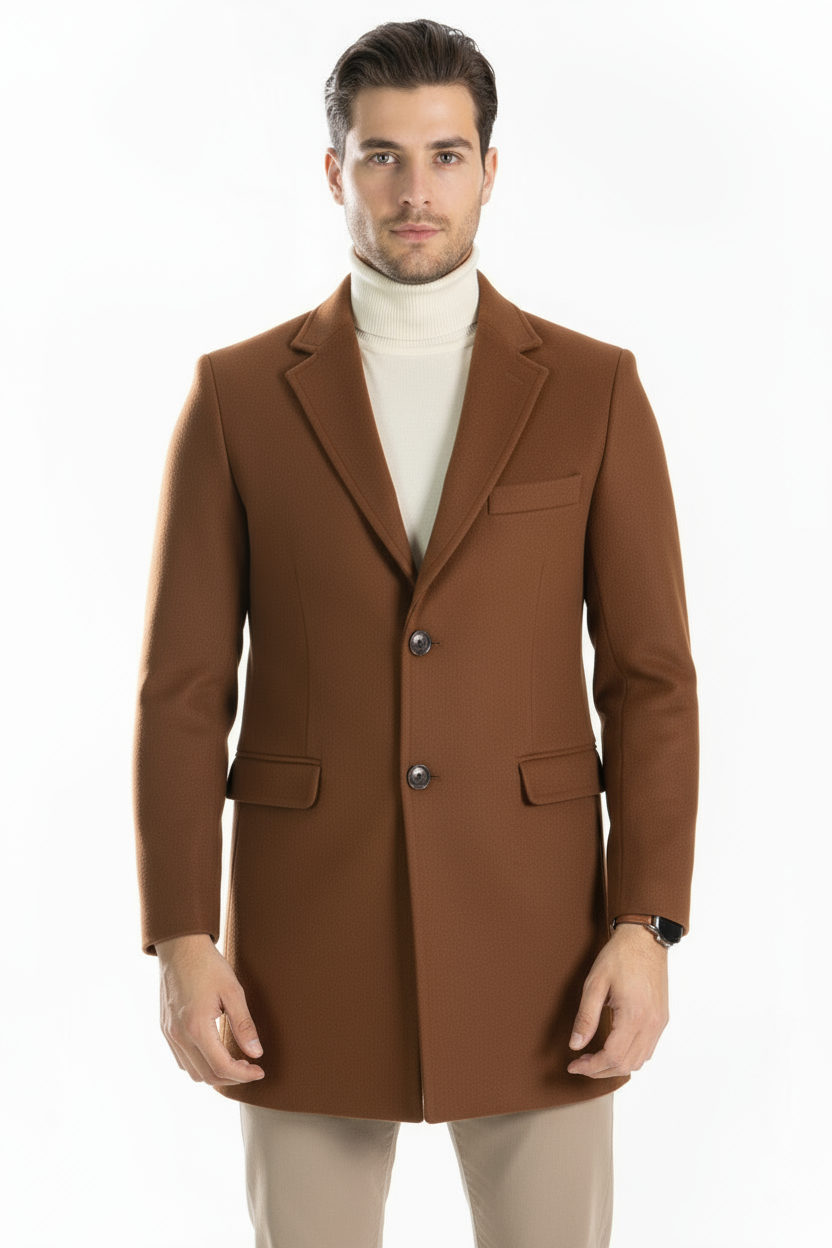 Cappotto Uomo Scollo V Monopetto con Taschino Art. Cp34