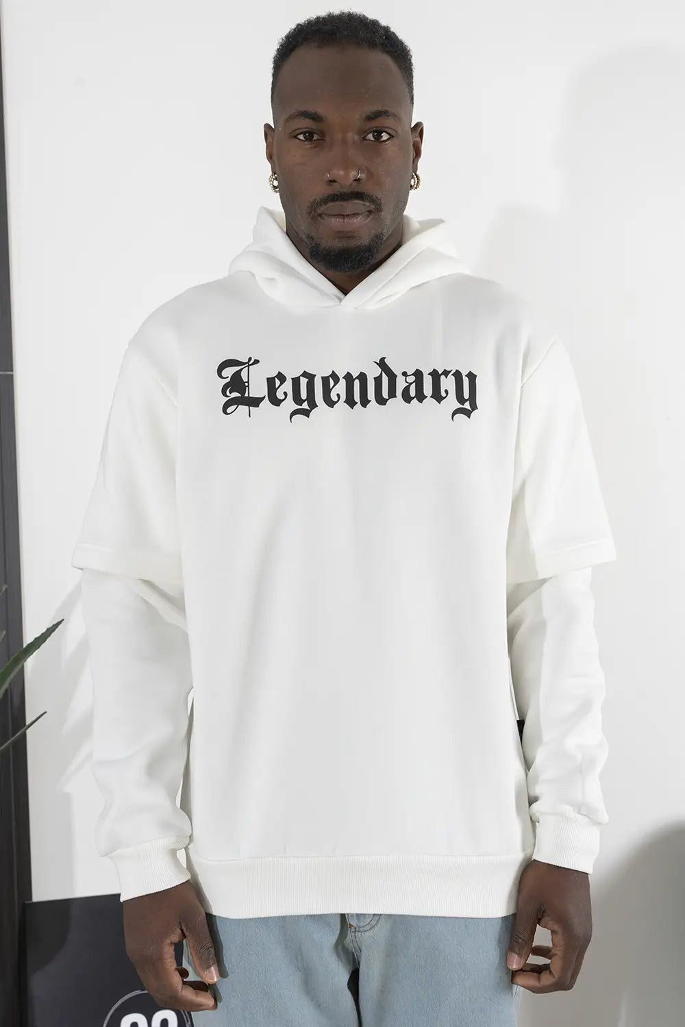 Felpa Uomo Cappuccio Con Doppia Manica ''Legendary'' Art. FE178