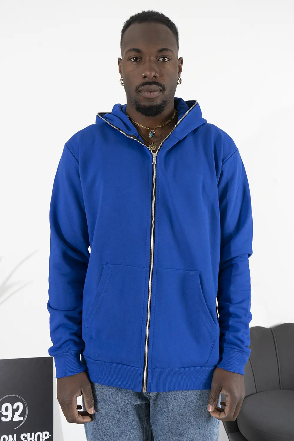 Felpa Uomo Con Zip Stampa Retro Art. Fe152