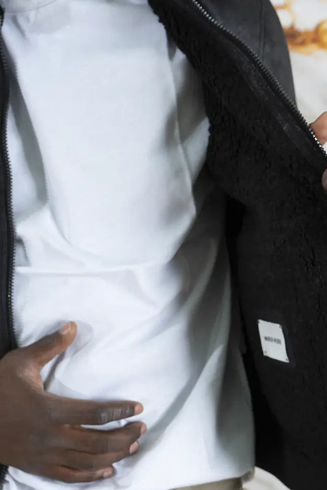 Giacca Shearling Montone Con Pelliccia E tasche Art. Gb182