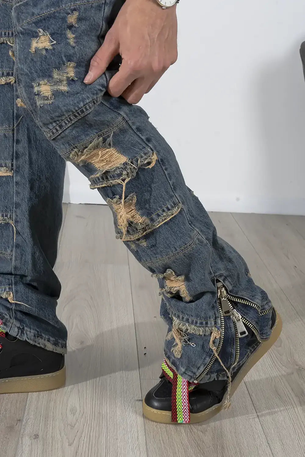 Jeans Flare Multitasche Sabbiato Full Zip Art. Js529