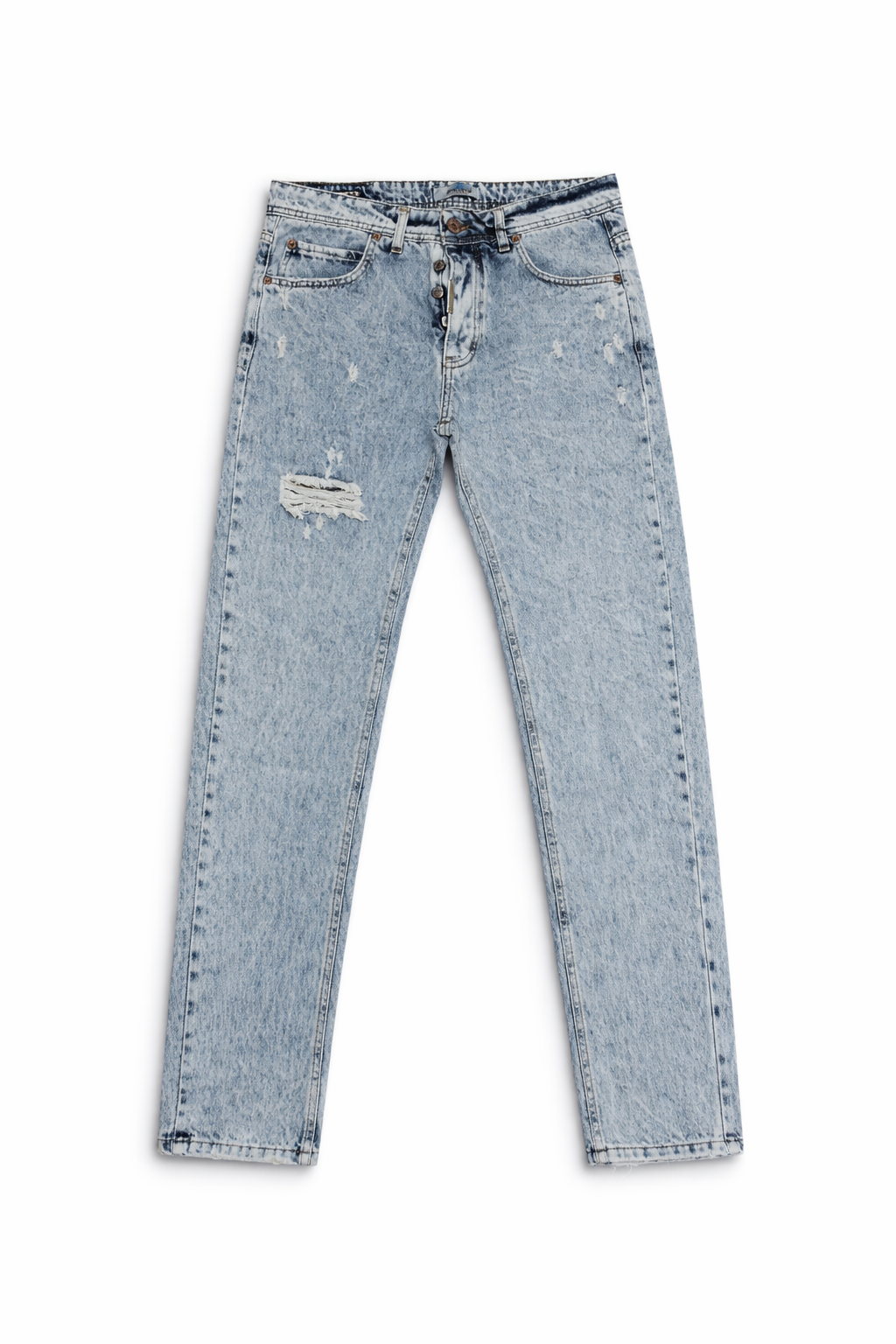 Jeans Straight Fit "Ice" con Micro-Rotture Art. Js558