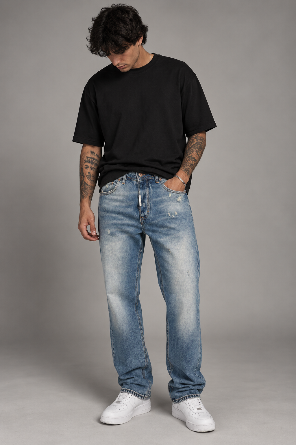 Jeans Straight Fit Used Sabbiato Art. Js578