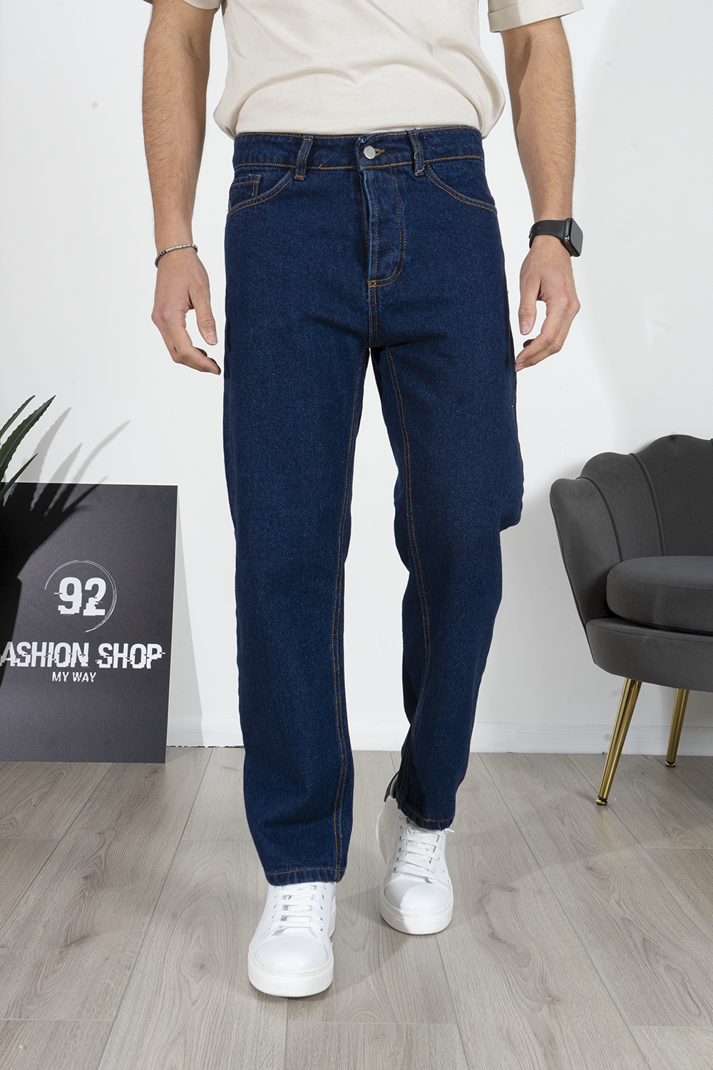 Jeans Uomo Baggy Lavaggio Basic 5 Tasche Art. Js418