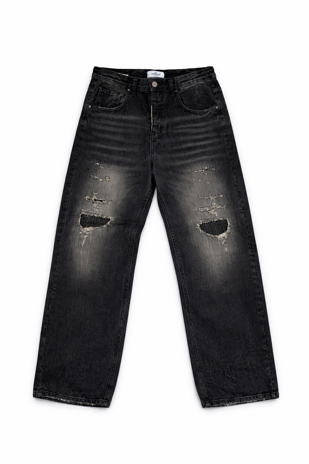 Jeans Baggy "Repatch Dark" con Lavaggio Acid Grey Art. Js559