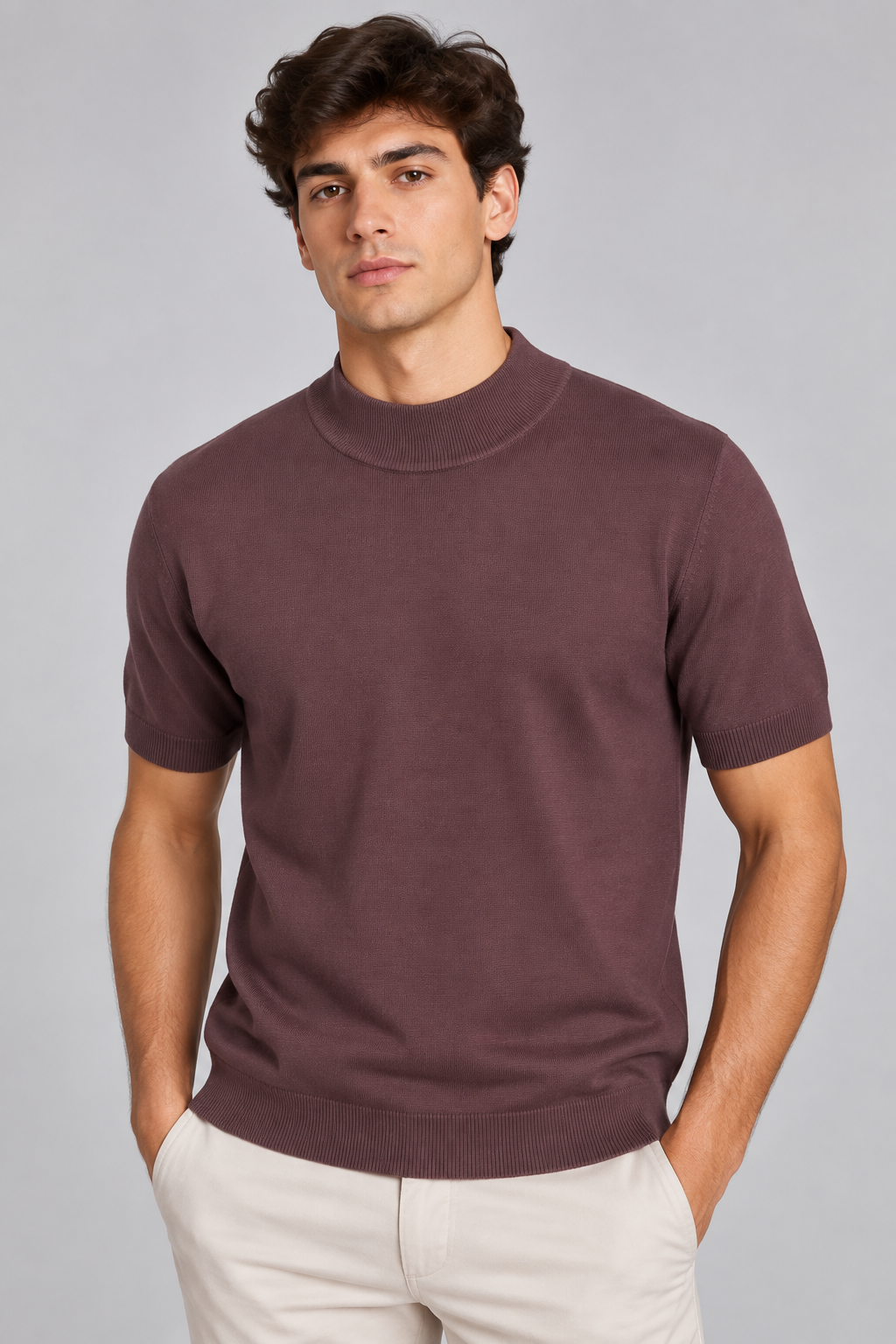 T-Shirt In Maglia Mezzo Collo Art. Mg188