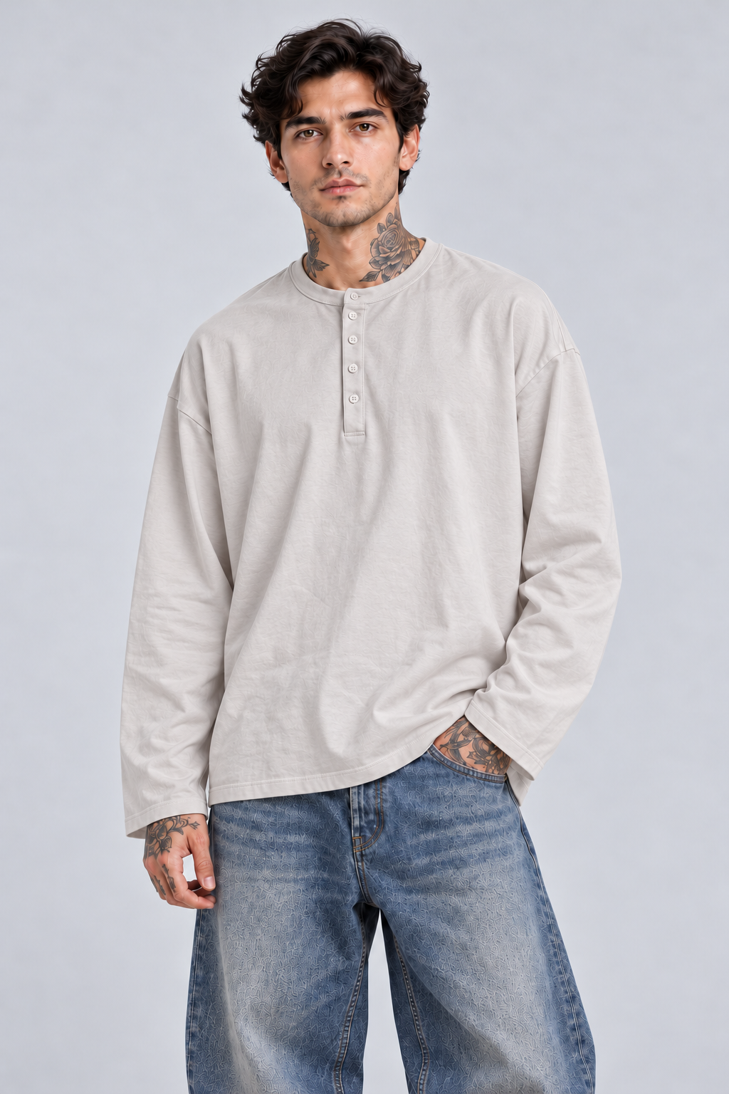 Longsleeve Serafino Con Bottoni Art. Ts331