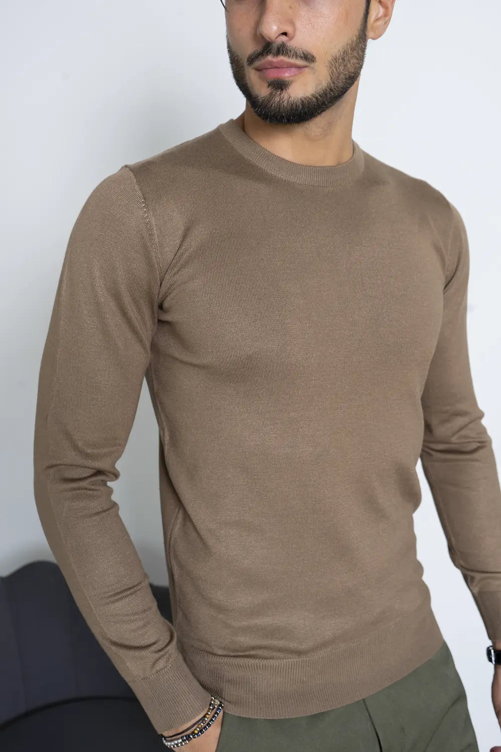 Maglioncino Girocollo In Filo Rasato Slim Fit Art. Mg147